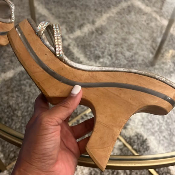 Vintage Sky retro wooden platform wedge heels - Picture 11 of 16